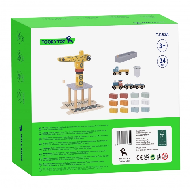 Houten set met havenkraan