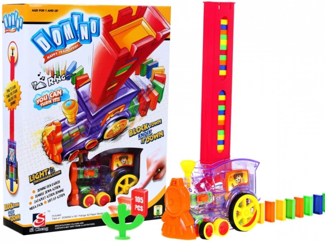 Interactieve trein met domino-effect