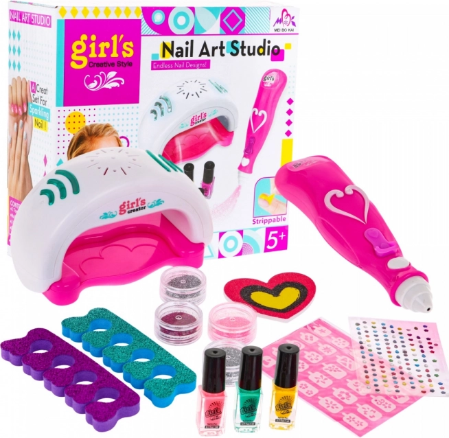 Kinderset voor nagelversiering met LED-droger