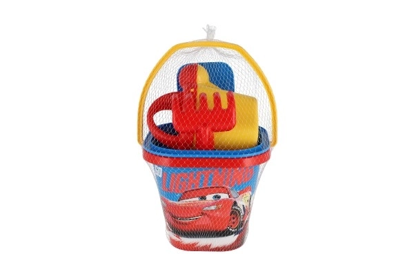 Set voor zand Auto's plastic 5 stuks 26x18cm in net 12m+ Wader