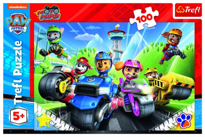 Puzzel 100 stukjes Paw Patrol op motorfietsen