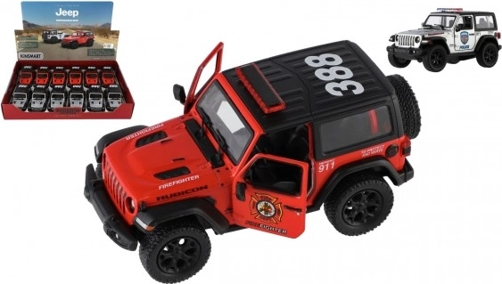 Modelauto Jeep Wrangler Politie 2018 met pull-back
