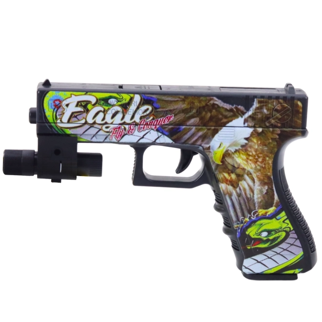 Pistool met schuimpijlen en waterkogels met laser