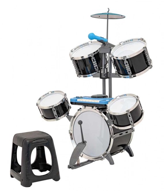 Grote zwarte drumstel met toetsenbord