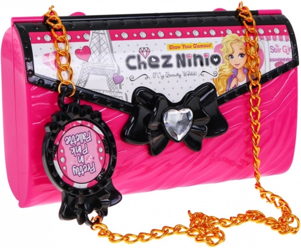 Stijlvolle roze handtas met ketting