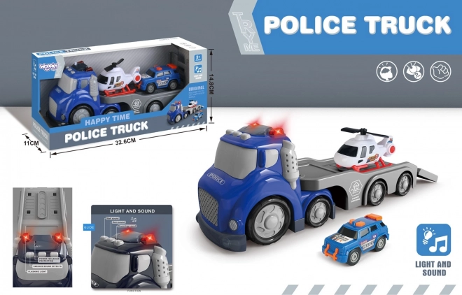 Woopie Blauwe Politie Trailer City Truck met Licht- en Geluidseffecten