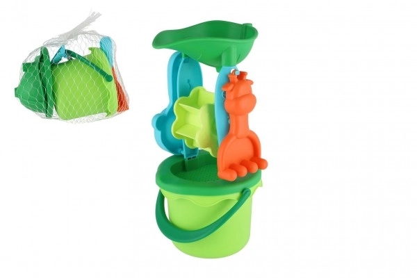 Plastic zandset voor kinderen met emmer en molen