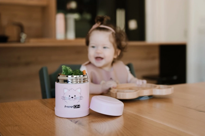 FreeON Thermosfles voor eten, roestvrij staal 350 ml - roze