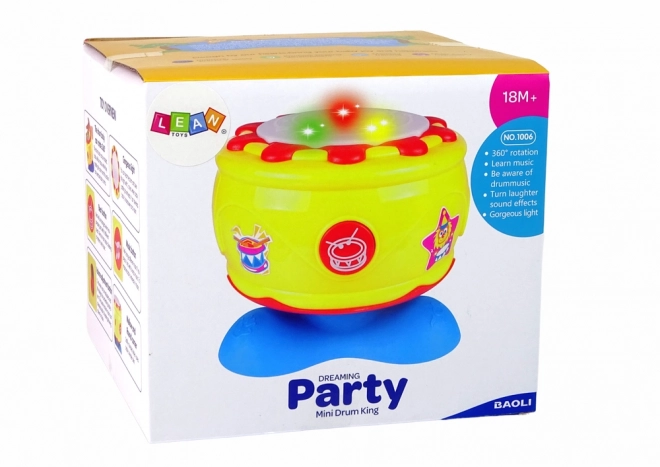 Grote interactieve muziektrommel met lichten 19 cm