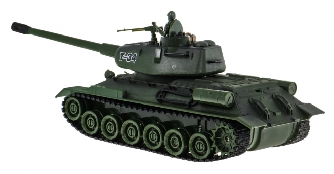Op afstand bestuurbare 2 tanks T-34 vs. Tiger voor kinderen 3+ Schietende modellen 1:28 + Grote tankgevecht + Licht- en geluidseffecten