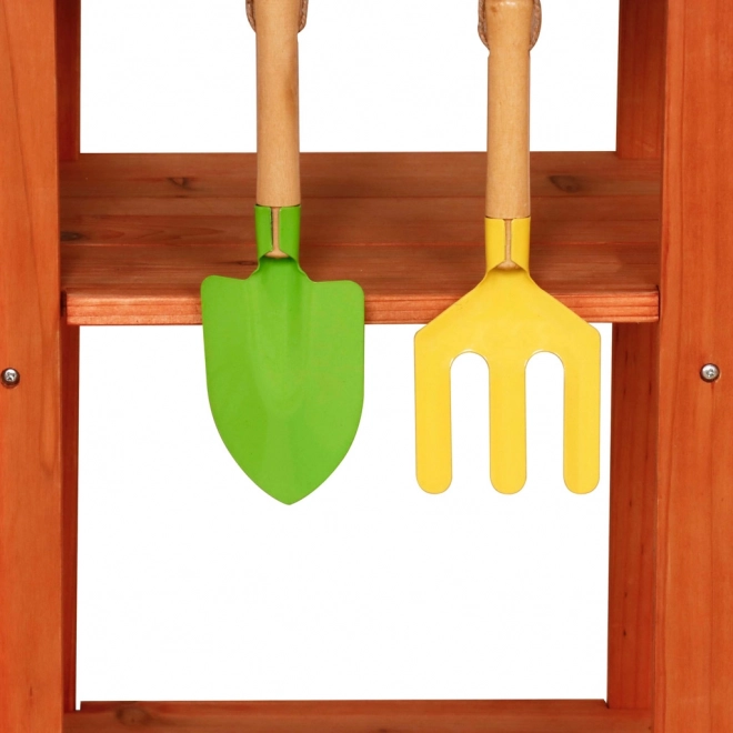 Houten tuin keuken op wielen met accessoires en kraan Lulilo Sableto