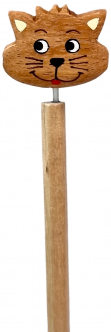 Houten potlood met kattenkop