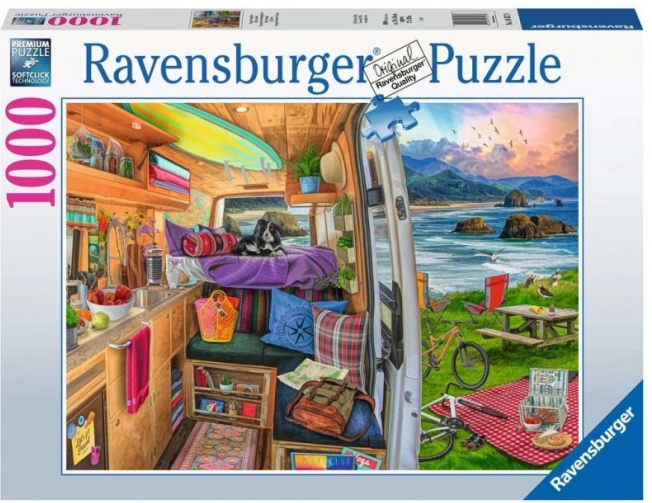 2D-puzzel 1000 stukjes Uitzicht vanuit de camper