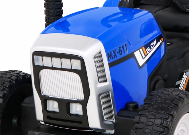 Kindertractor met aanhanger blauw