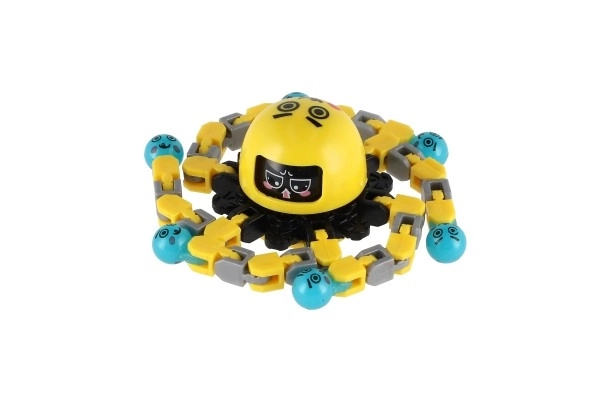 Gyroscoop spinner mechanisch plastic 7cm lichtgevend in het donker 3 kleuren op kaart 12st in doos