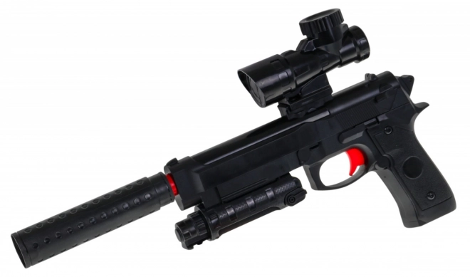 Speelgoedpistool voor kinderen 6+ met accessoires M92 met demper en richtkijker