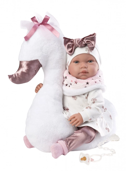 Llorens 84456 NEW BORN - realistische babypop met geluiden en zacht stoffen lichaam - 44 cm