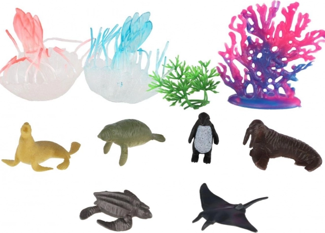 Set zeedieren en koralen