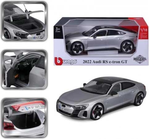 Metalen model BBURAGO 1:18 AUDI RS e-tron GT – zilver