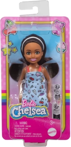 Pop BARBIE Chelsea – blauw jurkje met kleurrijke print