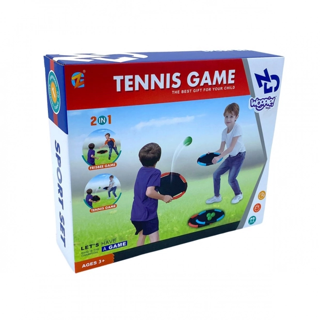 Woopie vaardigheidsspel 2-in-1 tennis frisbee