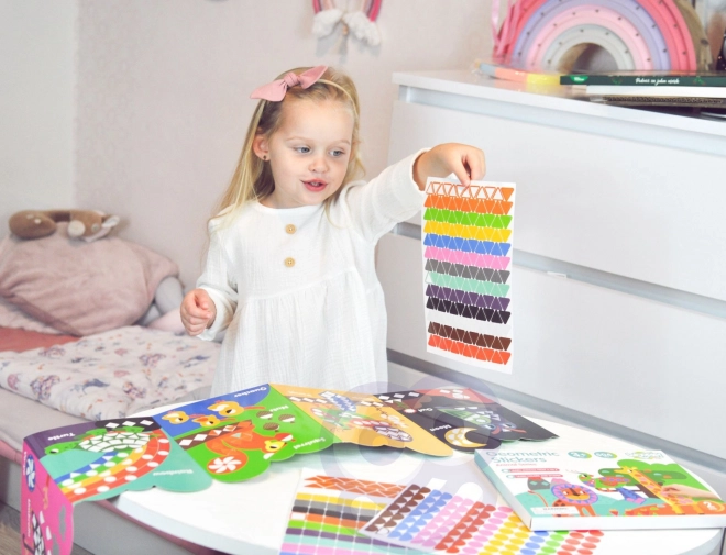 Geometrische stickers dieren Woopie voor creatieve educatie