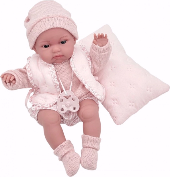 realistische babypop met bewegingsfunctie en zacht stoffen lichaam 34 cm