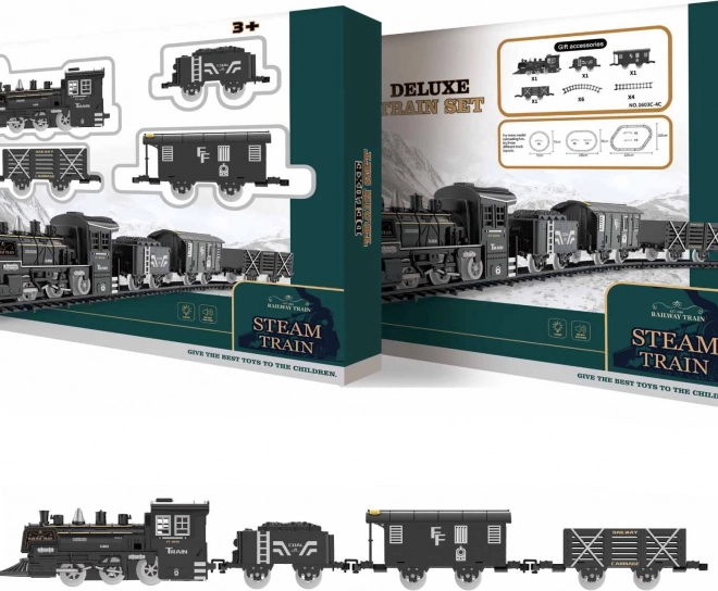 Treinset rokend met effecten spoor 135x75cm locomotief 20cm