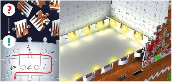 RAVENSBURGER Verlichte 3D puzzel Nachteditie Peperkoekhuis 216 stukjes