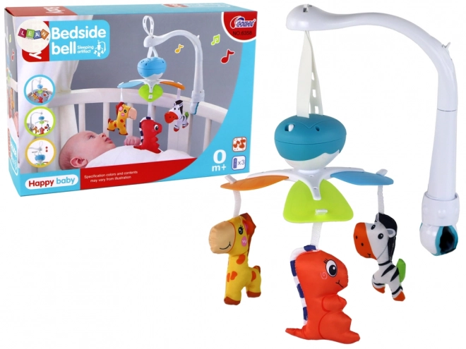 Carrousel met melodieën en drie dieren voor kinderen