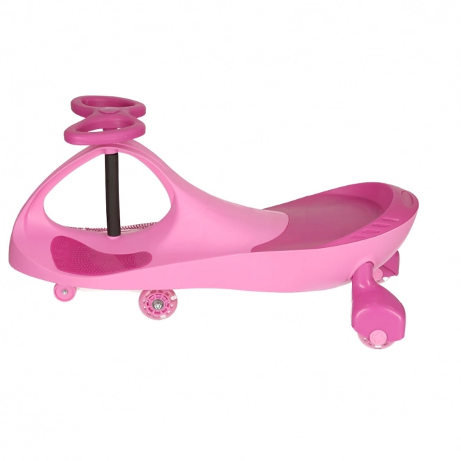 Roze kinderloopfiets met verlichte LED-wielen
