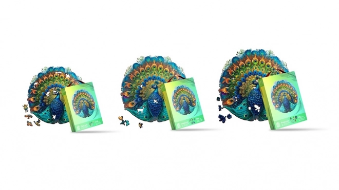 EscapeWelt Houten Luminescerende Puzzel Pauw 200 Stukken