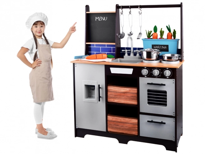 Kinder houten keukentje Loft met koelkast
