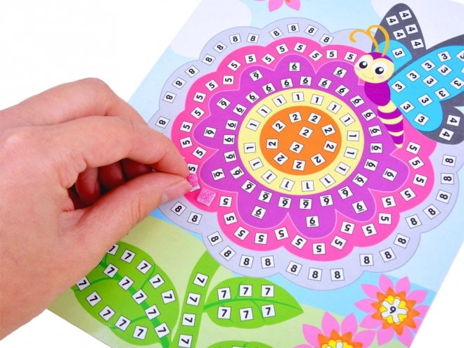 Bloemenmozaïek met stickers