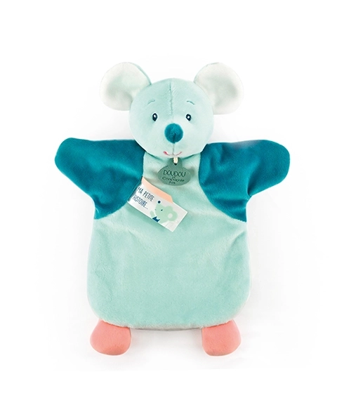 Doudou Pluchen handpop muis 25 cm