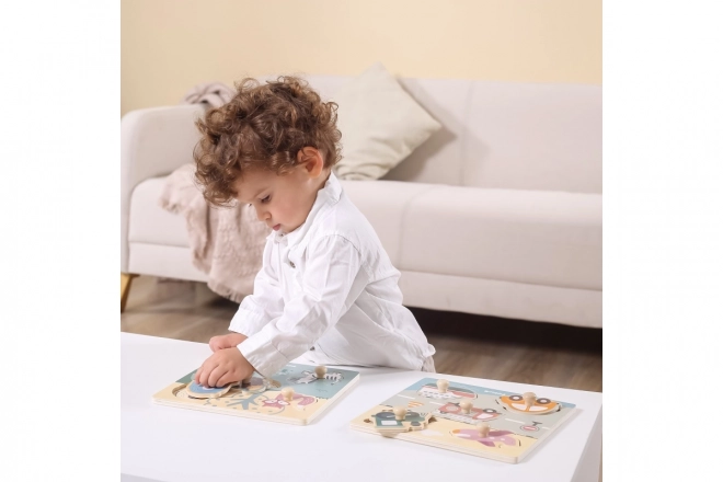 Houten insteekpuzzel - dieren