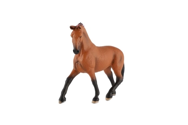 Paard huiselijk bruin plastic 13cm in zak