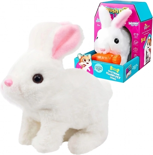Interactief pluche konijntje met worteltje WOOPIE – wit