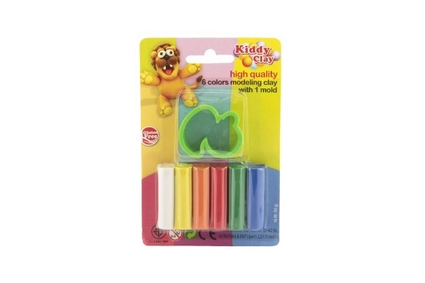 Modelleerklei/Plasticine NARA 50g 6 stuks met vorm 4 soorten op kaart 9,5x14cm