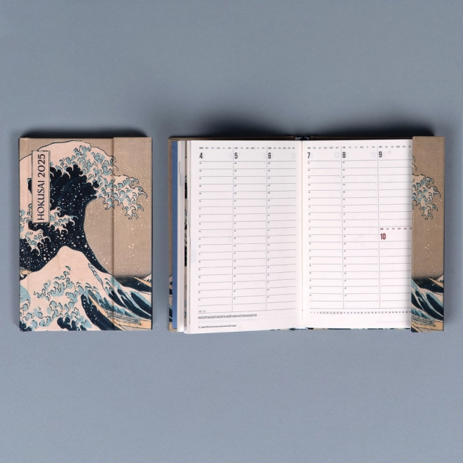 NOTIQUE Wekelijkse magnetische agenda Katsushika Hokusai 2025, 11 x 16 cm
