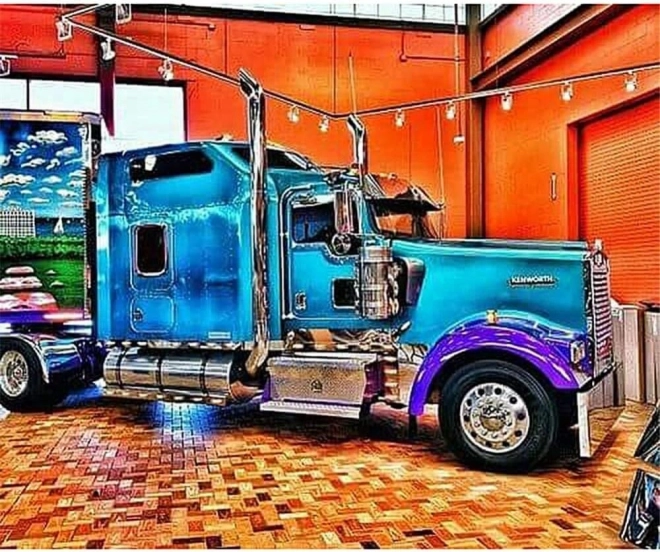 Diamanten schilderen Glanzende truck 30x40 cm
