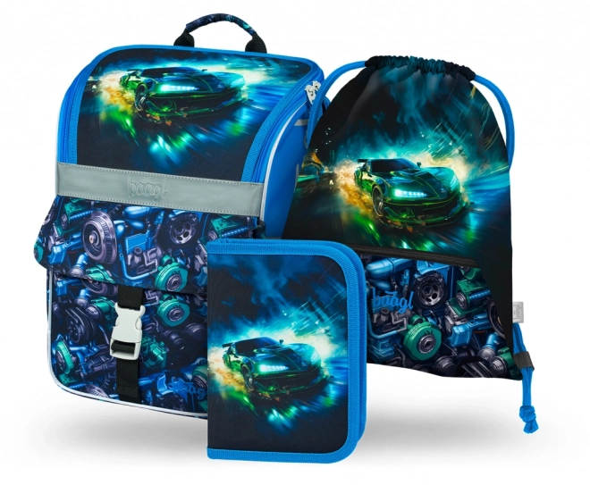 BAAGL 3 DELIGE SET Zippy Raceauto: boekentas, etui, zak