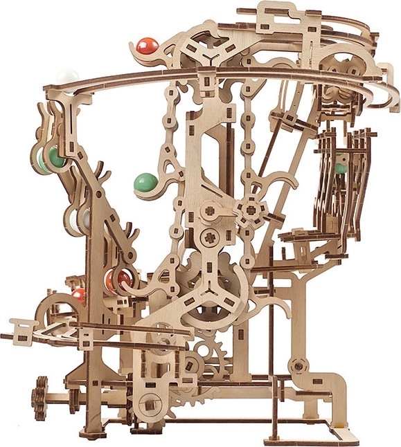 Ugears 3D houten mechanische puzzel Knikkerbaan Ketting