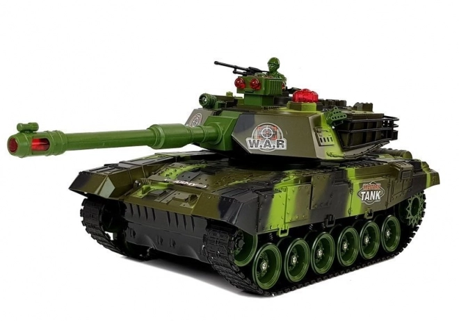 Grote R/C 2,4 Ghz op afstand bestuurbare tank Verlichting Geluid Schieten Groen