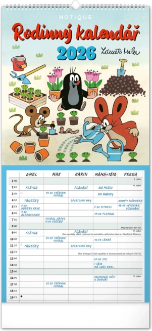 Wandplanner familiekalender Molletje 2026