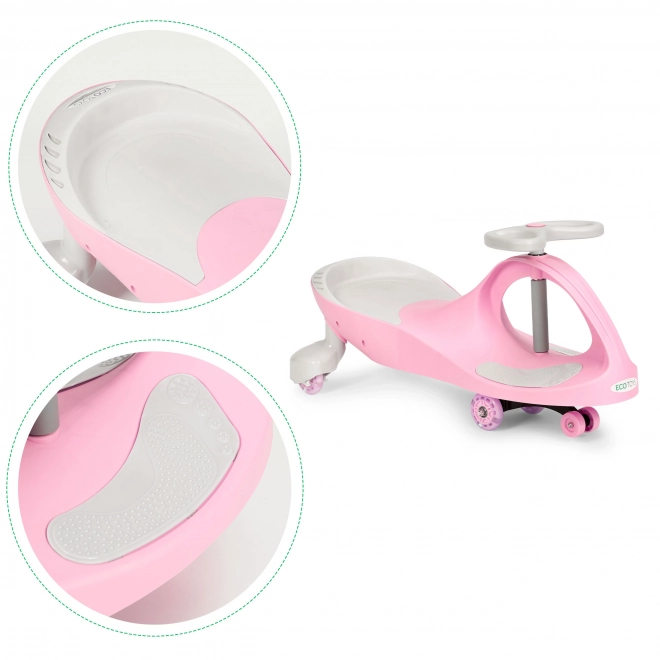 Rijdende auto met LED-wielen roze ECOTOYS