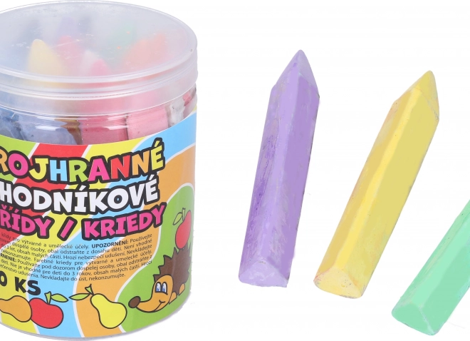 Driekantige stoepkrijtjes kleur 20 stuks