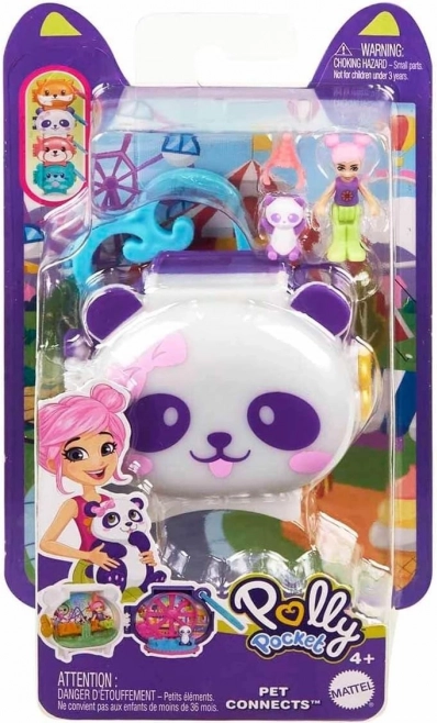 Polly Pocket Pet Connects – panda set met figuurtjes