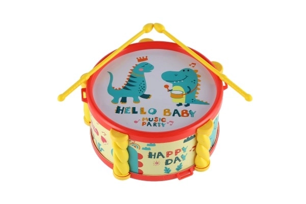 Muziekinstrumenten/set kunststof 5 stuks in doos 2 kleuren in zak 27,5x28cm 3m+