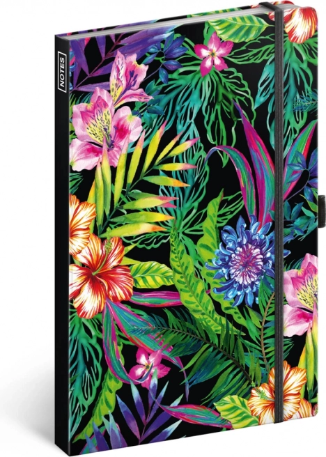 Gelijnd A5-notitieboek met tropisch motief, 172 pagina’s, 100 g/m²